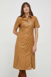 DKNY rochie culoarea maro, midi, drept 9BYX-SUD1F8_82X