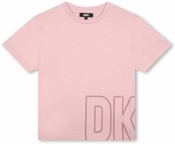 DKNY tricou de bumbac pentru copii culoarea violet, cu imprimeu 9BYX-TSK014_45X