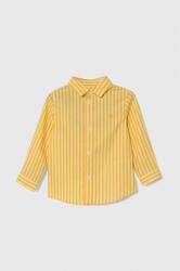 United Colors of Benetton camasa de bumbac pentru copii culoarea galben 9BYX-KDB02F_11X