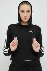 Adidas bluza Femei, culoarea negru, cu glugă, modelator PPYX-BLD05O_99X