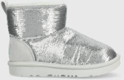 Ugg cizme de iarna copii KIDS CLASSIC MINI MIRROR BALL culoarea argintiu 9BYX-OBG0JP_SLV