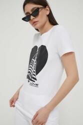 Love Moschino tricou femei, culoarea alb PPYX-TSD085_00X