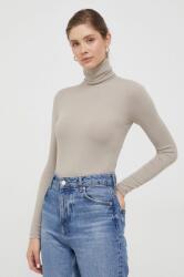 Calvin Klein longsleeve femei, culoarea bej, cu guler 9BYX-BUD0BL_80X
