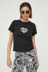 Juicy Couture tricou din bumbac Haylee culoarea negru 9BYX-TSD100_99X