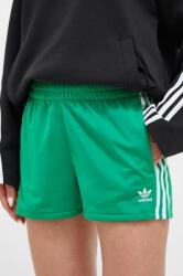adidas Originals pantaloni scurti femei, culoarea verde, cu imprimeu, high waist 9BYX-SZD02W_77X