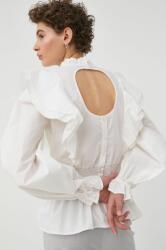 Bruuns Bazaar bluza din bumbac femei, culoarea alb, neted PPYY-BDD0IO_00X