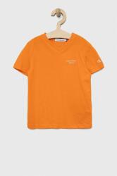 Calvin Klein tricou de bumbac pentru copii culoarea portocaliu, cu imprimeu PPYX-TSB01A_22X