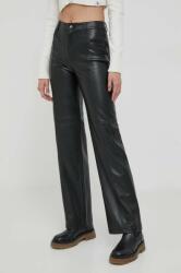 United Colors of Benetton pantaloni femei, culoarea negru, drept, high waist 9BYX-SPD0M9_99X