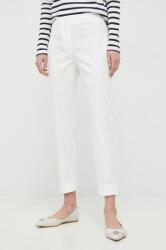 Weekend Max Mara pantaloni femei, culoarea alb, drept, medium waist PPYX-SPD0WA_00X