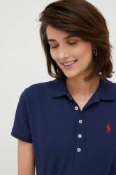 Ralph Lauren tricou polo femei, culoarea albastru marin, cu guler 99KK-TSD0HT_59X