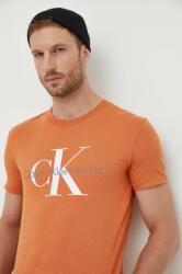 Calvin Klein Jeans tricou din bumbac bărbați, culoarea portocaliu, cu imprimeu J30J320806 9BYX-TSM02A_22X