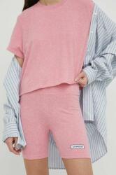 American Vintage pantaloni scurti femei, culoarea roz, neted, high waist PPYX-SZD0B0_30X