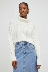 ANSWEAR pulover de lana culoarea alb, light, cu guler BMYX-SWD041_00X