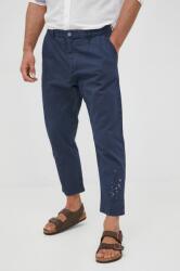 Desigual pantaloni barbati, culoarea albastru marin, drept PPYY-SPM03Z_59X