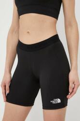 The North Face pantaloni scurti sport Mountain Athletics femei, culoarea negru, cu imprimeu, high waist PPYX-SZD08E_99X