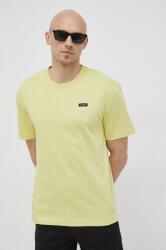 Calvin Klein tricou din bumbac culoarea verde, neted PPYX-TSM0AE_71X