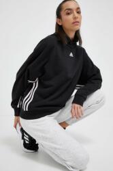 Adidas bluza femei, culoarea negru, cu glugă, cu imprimeu 9BYX-BLD0DU_99X