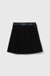 Calvin Klein fusta fete culoarea negru, mini, evazati 9BYX-SDG02H_99X