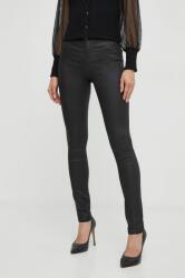 Morgan pantaloni femei, culoarea negru, mulata, medium waist 9BYX-SJD0I1_99X