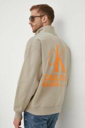 Calvin Klein bluza barbati, culoarea bej, cu imprimeu 9BYX-BLM1A4_80X