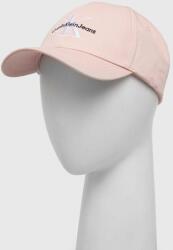 Calvin Klein Jeans șapcă de baseball din bumbac culoarea roz, cu imprimeu K60K610280 9BYX-CAD017_03X