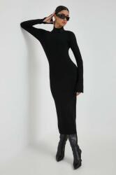 Patrizia Pepe rochie culoarea negru, midi, mulata 9BYX-SUD1AH_99X