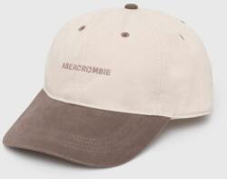 Abercrombie & Fitch șapcă de baseball din bumbac culoarea maro, cu imprimeu 9BYX-CAM0D6_82X