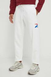 Reebok Classic pantaloni de trening culoarea alb, cu imprimeu 9BYX-SPM0NW_00X