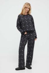 DKNY pijama femei, culoarea negru 9BYX-BID06I_99A