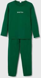 United Colors of Benetton pijamale de bumbac pentru copii culoarea verde, cu imprimeu 9BYX-BIK00M_77X