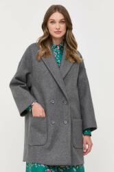 Valentino palton de lana culoarea gri, de tranzitie, cu doua randuri de nasturi 9BYX-KPD035_90X