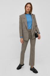 Boss Pantaloni femei, culoarea bej, model drept, high waist PPYY-SPD01F_80X