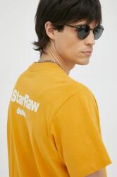 G-Star Raw tricou din bumbac culoarea portocaliu, cu imprimeu PPYX-TSM1DF_22X
