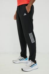 adidas Performance pantaloni de alergare Own the Run barbati, culoarea negru, cu imprimeu PPYX-SPM03S_99X