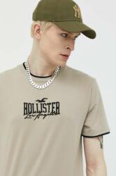 Hollister Co Hollister Co. tricou din bumbac culoarea bej, cu imprimeu PPYX-TSM0IR_80X