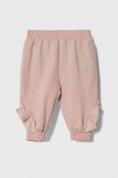 Pinko Up pantaloni bebe culoarea roz, cu imprimeu 9BYX-SPG04F_03X