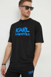 Karl Lagerfeld tricou barbati, culoarea negru, cu imprimeu PPYX-TSM01T_99A
