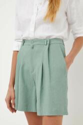Drykorn pantaloni scurti femei, culoarea verde, neted, high waist PPYX-SZD0A8_76X