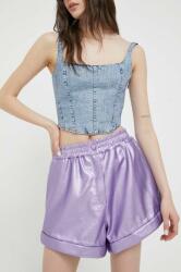 Rotate pantaloni scurti femei, culoarea violet, neted, high waist PPYX-SZD0RK_45X