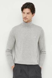 GUESS pulover din amestec de mătase culoarea gri, light, cu guler 9BYX-SWM05E_90A