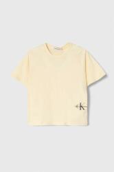 Calvin Klein tricou de bumbac pentru copii culoarea bej PPYH-TSG02J_12X