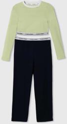 Calvin Klein Underwear pijama copii culoarea verde, neted 9BYX-BIG021_70X
