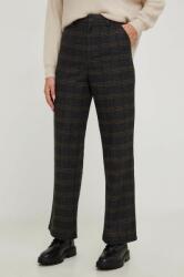 Answear Lab pantaloni femei, culoarea gri, drept, high waist BMYX-SPD029_90X
