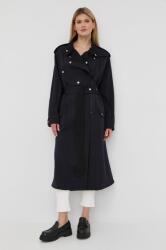 Victoria Beckham palton de lana culoarea albastru marin, de tranzitie, oversize PPYY-KPD05L_59X