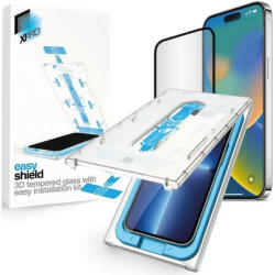 Apple iPhone 15 Pro Max, Kijelzővédő fólia, ütésálló fólia (az íves részre is! ), Tempered Glass (edzett üveg), felhelyező készlettel, Xprotector Eady Shield 3D, fekete