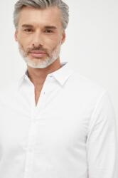 Giorgio Armani camasa din bumbac barbati, culoarea alb, cu guler clasic, slim 99KK-KDM089_00A