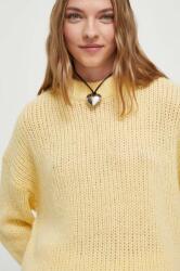 HUGO BOSS pulover de lana femei, culoarea bej, călduros 9BYX-SWD10Y_11X