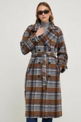 ANSWEAR palton femei, culoarea maro, de tranzitie, oversize BMYX-KPD02R_88X