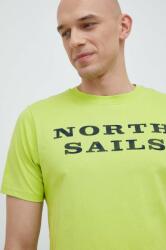 North Sails tricou din bumbac culoarea verde, cu imprimeu PPYX-TSM210_71X