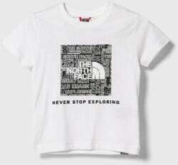 The North Face tricou de bumbac pentru copii culoarea alb, cu imprimeu PPYX-TSK0B5_00X